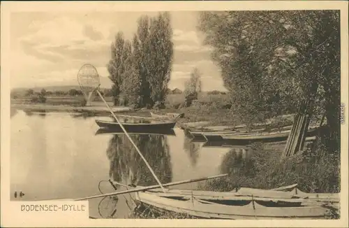 Ansichtskarte Friedrichshafen Fischerboote am See 