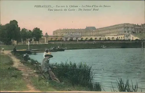 Ansichtskarte Versailles Angler am Teich - Schloß Versaille 1913 