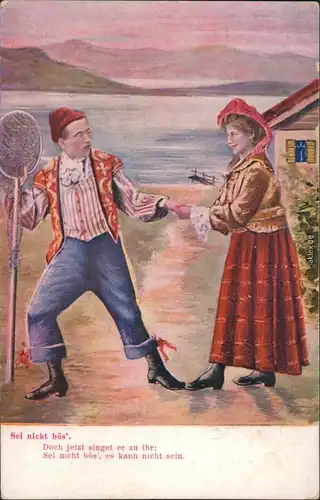 Ansichtskarte  Fischer / Angler - Trachten - Sei nicht bös' ... 1915
