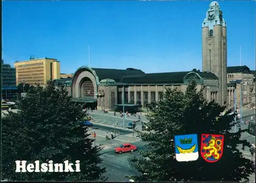Ansichtskarte Helsinki Helsingfors Bahnhof 1980
