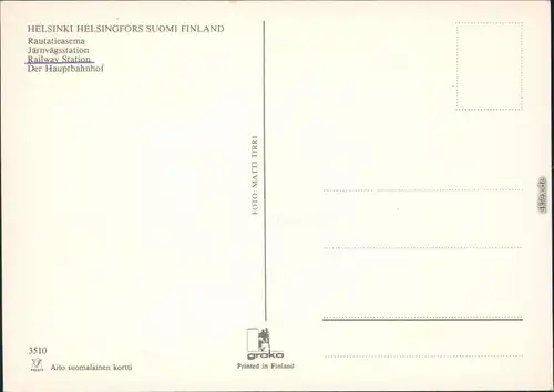 Ansichtskarte Helsinki Helsingfors Bahnhof 1980