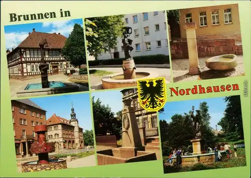 Ansichtskarte Nordhausen Brunnen / Wasserspiele 1995