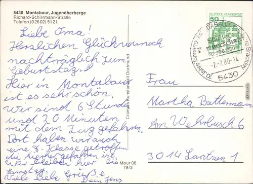 Ansichtskarte Montabaur Jugendherberge 1980