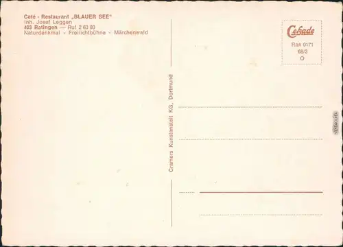 Ratingen Café - Restaurant "Blauer See", Freilichtbühne, Märchenwald 1968