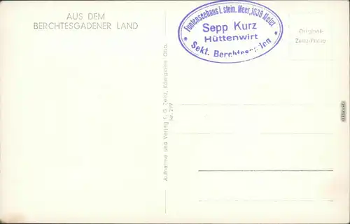 Ansichtskarte Maria Alm Kärlingerhaus am Funtensee mit Schneiber 1934