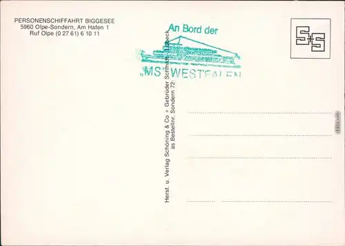 Ansichtskarte Attendorn Biggesee / Biggetalsperre, MS Westfalen 1990