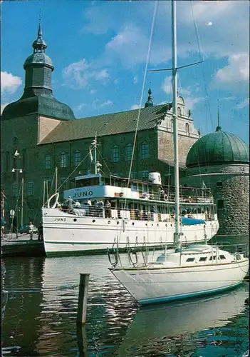 Ansichtskarte Vadstena Kanal, Kirche, Fahrgastschiff Juno 1987