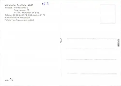 Ansichtskarte Mörbisch am See Mörbischer Schiffahrt Weiss 1985