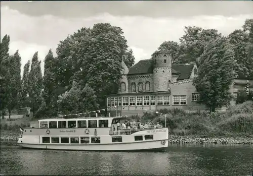 Ansichtskarte Könnern Georgsburg, Fahrgastschiff MS "Merseburg" 1987
