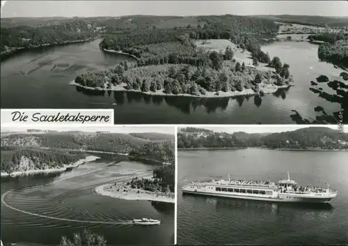 Ansichtskarte Bad Lobenstein Saaletalsperre - Panorama - Fähre 1980