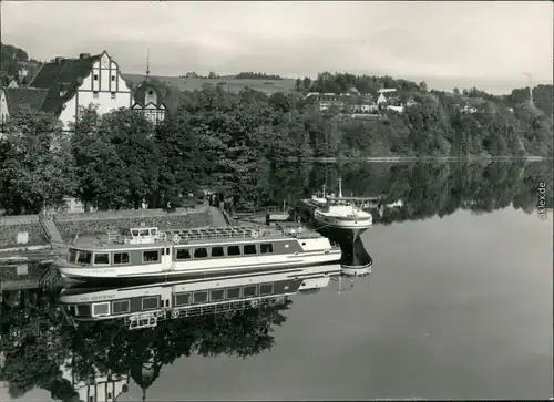 Ansichtskarte Saalburg-Ebersdorf (Saale) Schiffahrt am HO-Hotel Kranich 1965