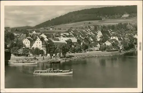 Saalburg-Ebersdorf (Saale) am Stausee der Bleilochtalsperre, Fahrgastschiff 1956
