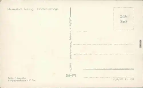 Ansichtskarte Leipzig Mädler-Passage 1959