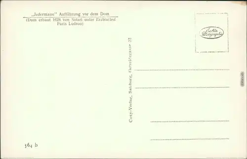 Ansichtskarte Salzburg Dom - Veranstalltung 1934