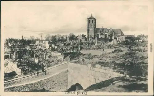 Rethel Rethel Ansichten Erster Weltkrieg - Kirche und Ruinen 1916