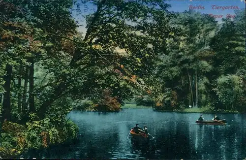 Ansichtskarte Tiergarten-Berlin Tiergarten - Neuer See 1915