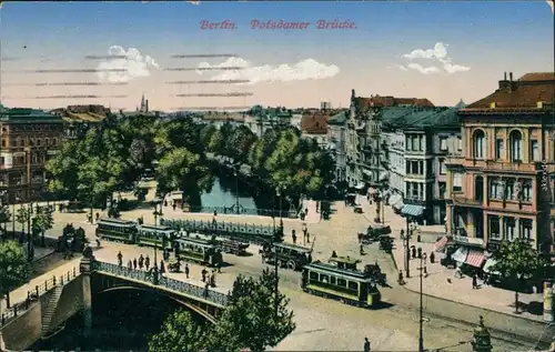 Ansichtskarte Tiergarten-Berlin Potsdamer Brücke 1916