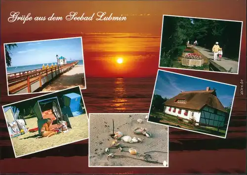 Ansichtskarte Lubmin Seebrücke, Strand, Schilfhaus, Promenade, Ostsee 2000