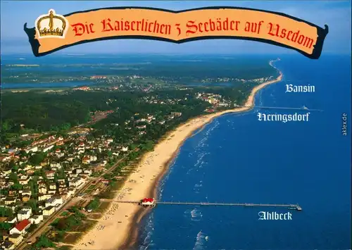 Ahlbeck (Usedom) Luftbild   Seebäder Ahlbeck, Heringsdorf, Bansin 2000