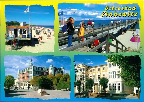 Ansichtskarte Zinnowitz Strand, Seebrücke, Hotel 2000