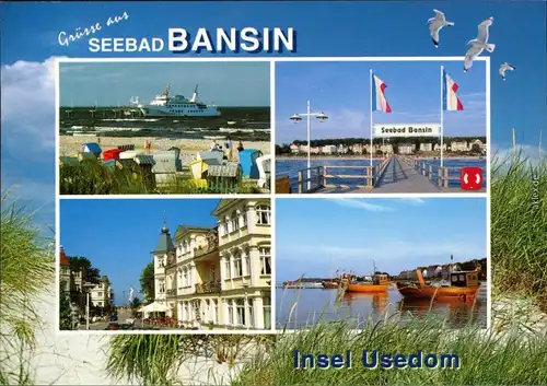 Bansin-Heringsdorf Usedom Seebrücke, Strand, SchiffbFischerboote 2000