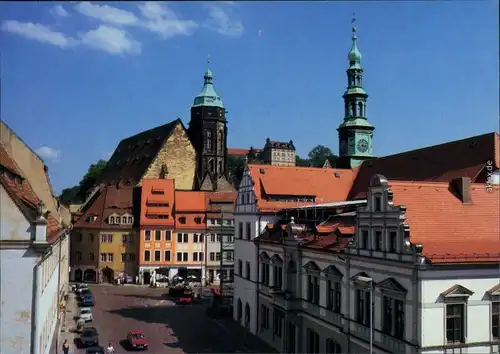 Ansichtskarte Pirna Unterer Markt, Rathaus, Stadtkirche 1997