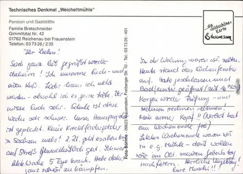 Ansichtskarte Reichenau-Hartmannsdorf-Reichenau Weicheltmühle 1995