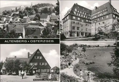 Altenberg (Erzgebirge) Sanatorium, Waldschänke, Sommerbad, Panorama 1980