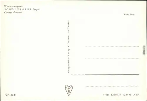 Ansichtskarte Schellerhau-Altenberg (Erzgebirge) Oberer Gasthof 1973