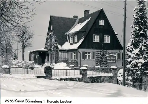 Oberbärenburg-Altenberg (Erzgebirge) Winterpartie am Kurcafe Laubert 1981