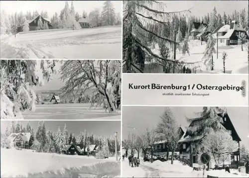 Oberbärenburg-Altenberg (Erzgebirge) Panorama, Gasthof - Winterpartie 1981