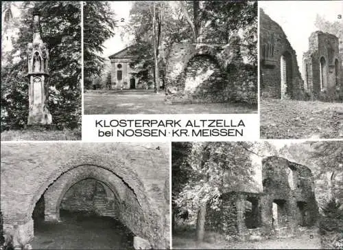 Nossen Klosterpark Altzella - Betsäule Mausoleum Ruine Keller 1988