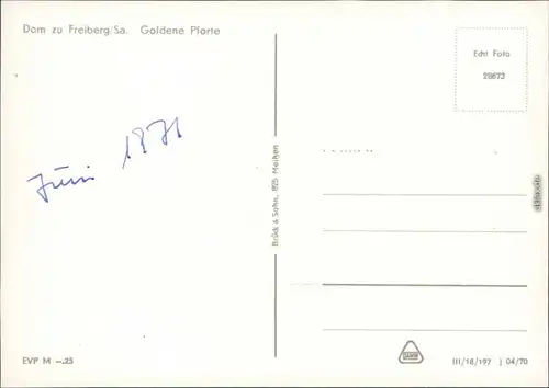 Ansichtskarte Freiberg (Sachsen) Dom - Goldene Pforte 1970