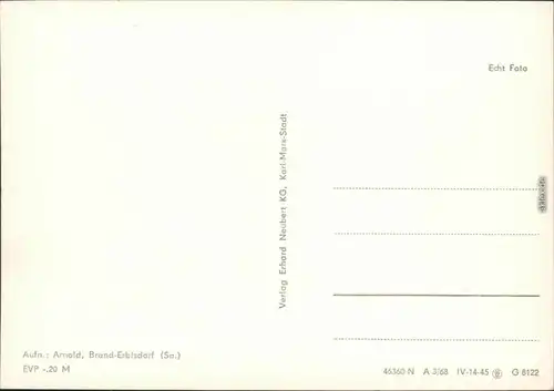 Ansichtskarte Rechenberg-Bienenmühle HO-Hotel und Gaststätten 1968