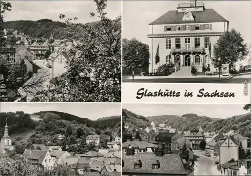 Ansichtskarte Glashütte Panorama, Ingenieurschule, Straße 1974