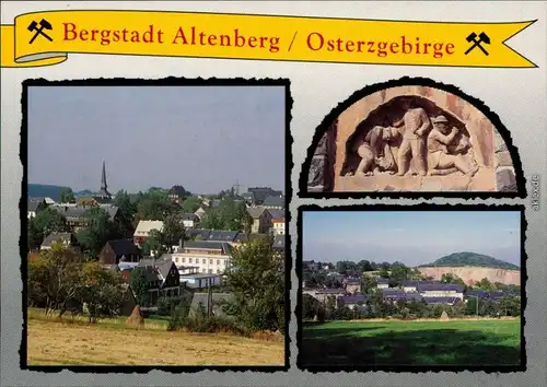 Altenberg (Erzgebirge) Teilansichten, Bergarbeiterfiguren an Wand 1997