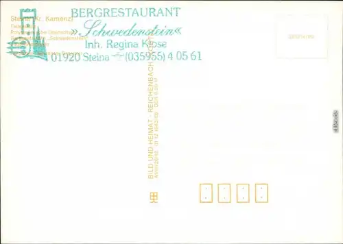 Steina Hartha Panorama Oberschule Stempel Berggaststätte Schwedenstein c1990