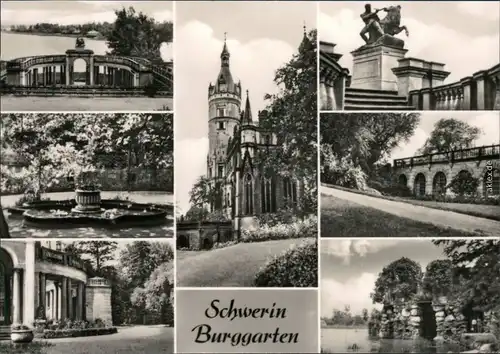 Ansichtskarte Schwerin Burggarten (Schloss) 1974