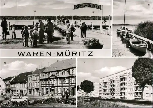 Waren (Müritz) Kietzbrücke, an der Müritz, Markt, Neubauten 1981