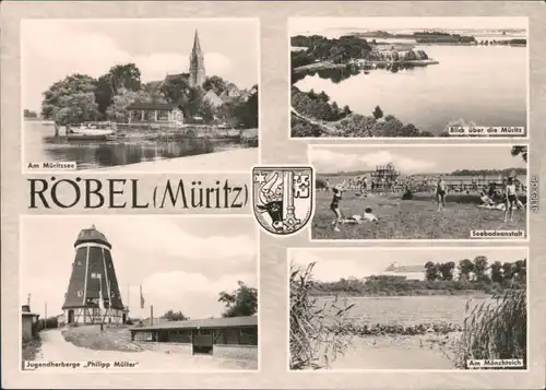 Röbel/Müritz Müritzsee, Jugendherberge, Seebadeanstalt, Mönchteich 1967