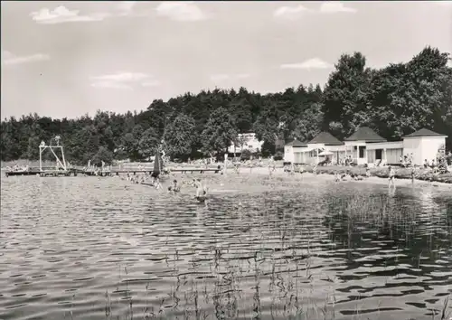 Ansichtskarte Wesenberg (Mecklenburg) Badesee/Badeanstalt "Weißer See" 1973