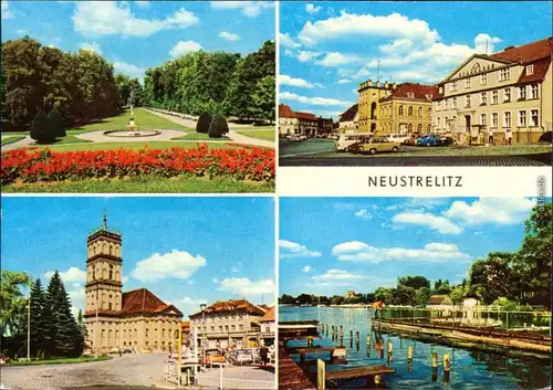Neustrelitz Stadtpark, Rathaus am Markt, Marktplatz Zierker See 1977