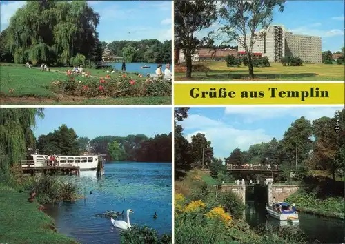 Templin Uferpromenade  FDGB-Erholungsheim Friedrich Engels, MS Uckermark  1989