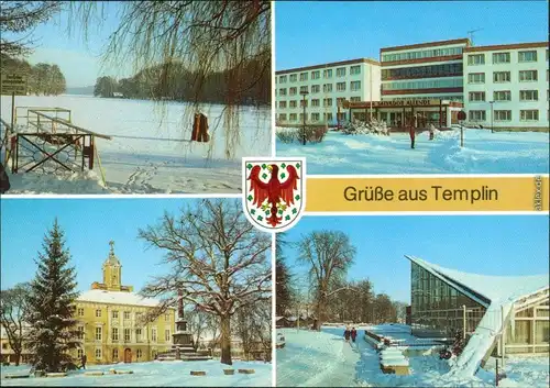 Templin Winterliche FDGB Erholungsheim Gaststätte Salvador Allende 1989