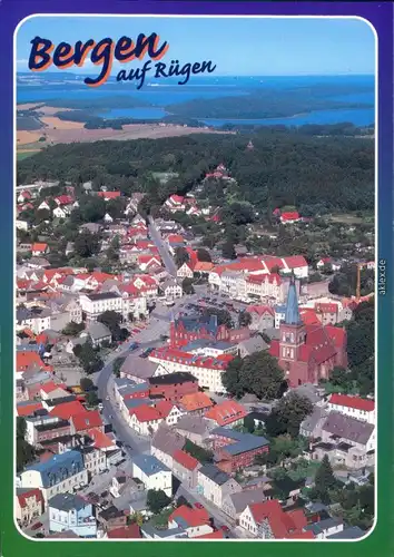 Ansichtskarte Bergen (Rügen) Luftbild - Stadtzentrum 2003
