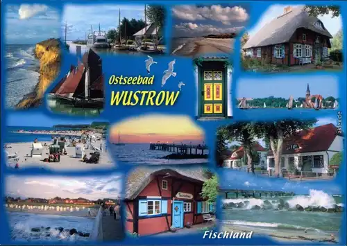 Wustrow (Mecklenburgische Seenplatte) Schilfhäuser, Strand, Hafen Häuser 2004
