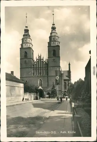 Leobschütz (OS) Głubczyce Straßenpartie, Kat. Kirche b Oppeln Opole  1939