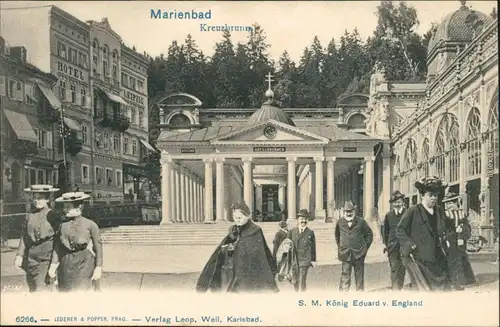 Marienbad Mariánské Lázně S.M. König Eduard v. England, Hotel Leipzig 1912 