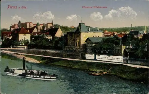 Ansichtskarte Pirna Dampfer Försters Etablissement 1916 