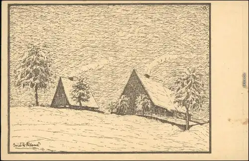 Sankt Katharinaberg Hora Svaté Kateřiny Berghütten - Künstlerkarte 1928 